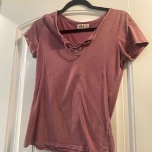 Hollister Women's Red Tie Front Top Size Small